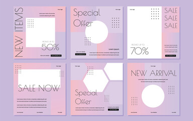 Set of Editable minimal square banner template. Suitable for social media post and web internet ads. Vector illustration with photo college