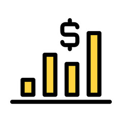 Business chart icon symbol image vector. Illustration of growth diagram data graphic pictogram infographic design image.