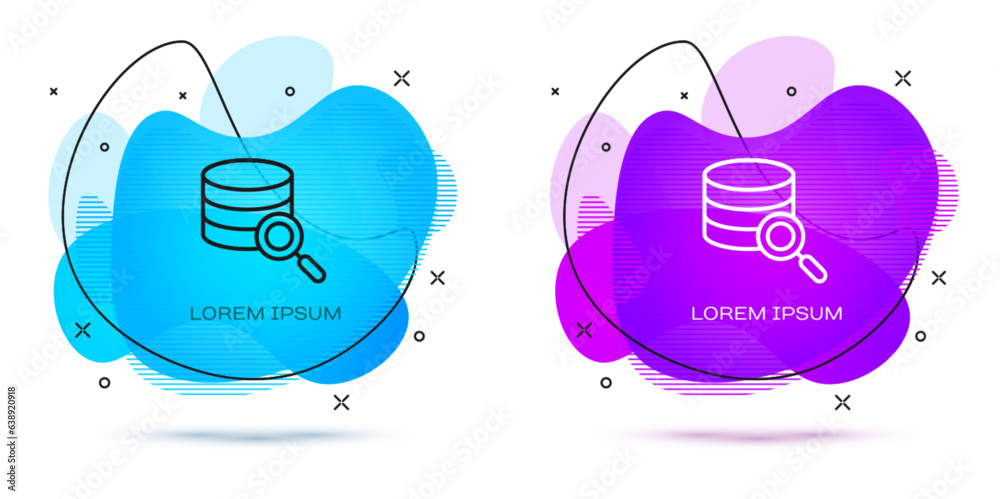 Wall mural Line Server, Data, Web Hosting icon isolated on white background. Abstract banner with liquid shapes. Vector