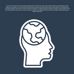 Blue line Learning foreign languages icon isolated on blue background. Translation, language interpreter and communication. Vector