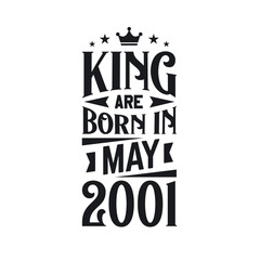 Obraz premium King are born in May 2001. Born in May 2001 Retro Vintage Birthday