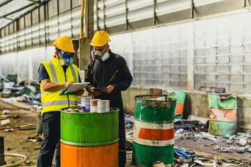 danger chemical liquid oil leak environment impacts investigation team working site rescue and...