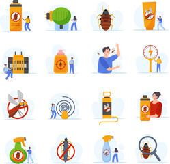 Repellents Flat Icons Set
