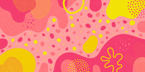 Abstract funny background. Doodle pattern background with abstract shapes and colors.