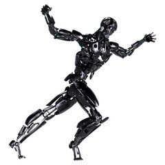 3D Rendering Male Robot on White