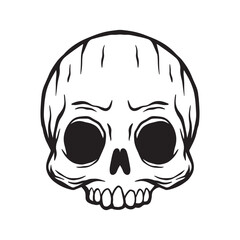 Skull hand drawn illustrations for the design of clothes, stickers, tattoo etc
