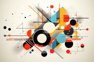 Geometric abstraction colorful modern art with shapes and lines