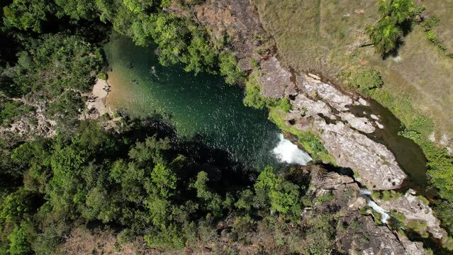 Imagens a&eacute;reas da Cachoeira Rei do Prata na cidade de Cavalcante estado de Goi&aacute;s - Chapada dos Veadeiros - Tocantins