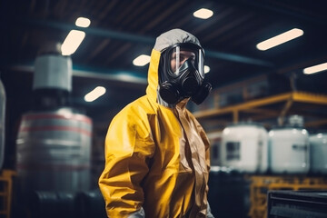 Chemical Technician in Protective Gear at Work