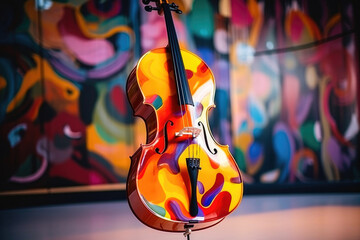 Cello and Colorful Notes Blend