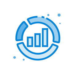 Business chart icon symbol image vector. Illustration of growth diagram data graphic pictogram infographic design image.