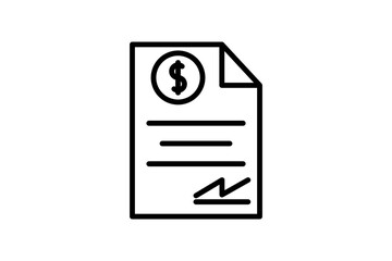 Financial Agreement Icon. Icon related to Credit and Loan. suitable for web site design, app, user interfaces, printable etc. Line icon style. Simple vector design editable