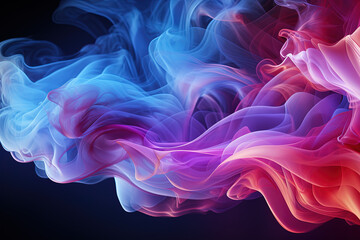 Fototapeta premium Wavy Rainbow Clouds of purple, yellow, and bright orange, in the style of vibrant stage backdrops, with light crimson free brushwork and a pastel color smokey background, 3D Rendered