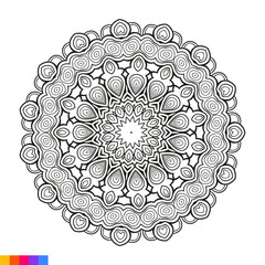 Mandala Art for coloring book. Clean Decorative round ornament. Oriental pattern, Vector illustration Coloring book page. Circular pattern in form of mandala for Henna, Mehndi, tattoo, decoration.