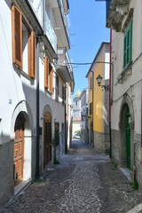 Fototapeta na wymiar A characteristic street of Agnone, a medieval village in the Isernia province, Italy.
