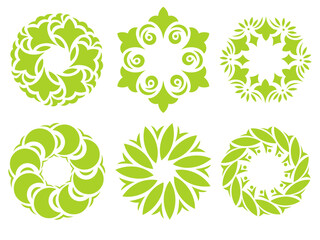 Ornamental round patterns. Set of decorative flat vector drawings.