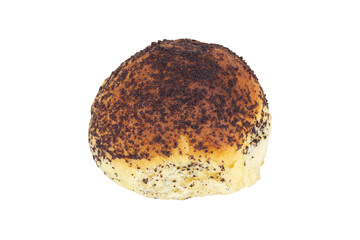 Bun, sweet bun with poppy seeds isolated from background