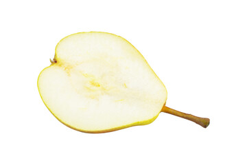 pear, half pear, ripe pear cut in half isolated from background