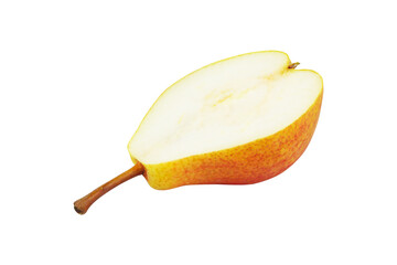 pear, half pear, ripe pear cut in half isolated from background