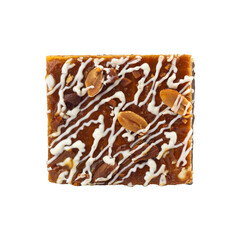 cake with condensed milk in chocolate, isolated from the background