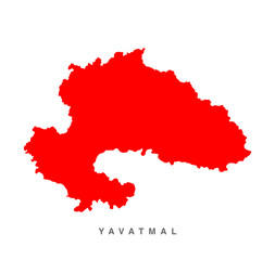 Yavatmal the Dist of Maharashtra red vector map illustration.