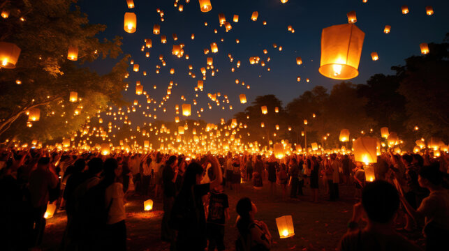 Yi Peng festival lantern festival Chiang Mai, Thailand