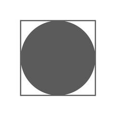 A isolated gray dot with a align on square.