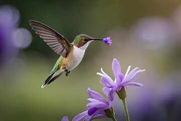 Fototapeta premium hummingbird feeding on flower