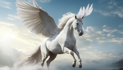 Obraz na płótnie Canvas Ancient Greek flying horse