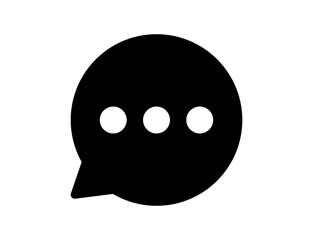 Vector chat icon. Round black icon.