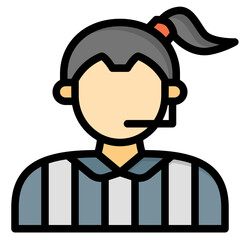  Referee, Professions, Avatar, Badminton, female Icon, Filled Line style icon vector illustration, Suitable for website, mobile app, print, presentation, infographic and any other project.