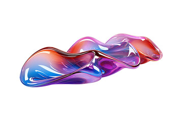 Obraz premium Abstract holographic liquid isolated on transparent background. Generative Ai