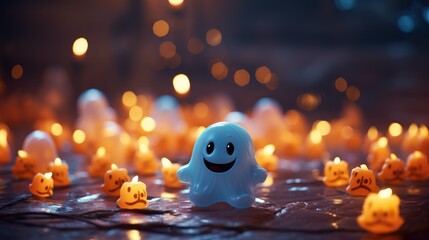 Cute monster children in Halloween day