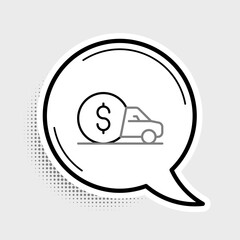 Line Car rental icon isolated on grey background. Rent a car sign. Key with car. Concept for automobile repair service. Colorful outline concept. Vector