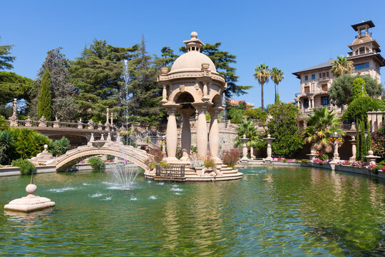 Imperia, Italy - Villa Grock - Grock's Italian mansion with garden, fountain, beautiful summer