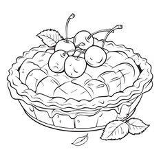 cartoon whole cherry pie coloring page