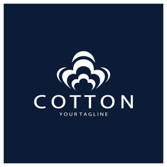 Soft natural organic cotton flower plant logo for cotton plantations, industries,business,textile,clothing and beauty,vector