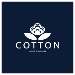 Soft natural organic cotton flower plant logo for cotton plantations, industries,business,textile,clothing and beauty,vector