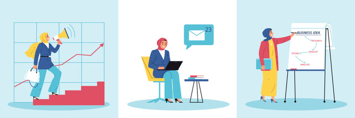 Muslim Businesswomen Square Compositions