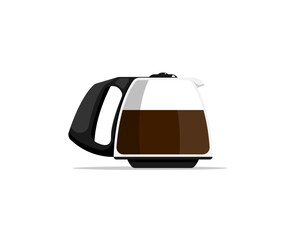 Simple coffee pot on isolated background, Vector illustration.