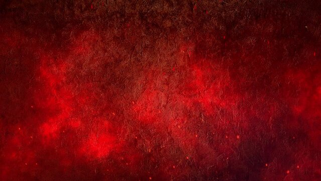 Background video with red sparks and smoke on stone wall background
