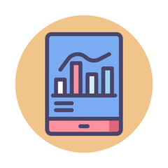 Business chart icon symbol image vector. Illustration of growth diagram data graphic pictogram infographic design image.