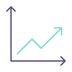 Business chart icon symbol image vector. Illustration of growth diagram data graphic pictogram infographic design image.