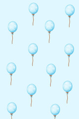 set of blue balloon background
