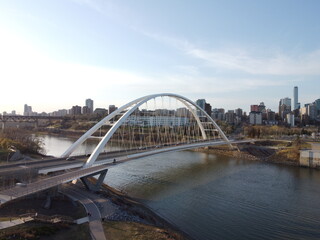 Bridge over a river in downtown Edmonton