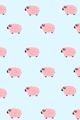 seamless pattern with sheep