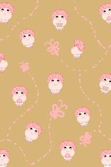 seamless pattern with monsters