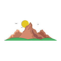 Mountain Landscape Icon Vector Design.