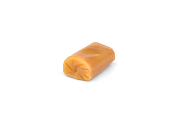 Chewable candies with fruit filling isolated on a white background.