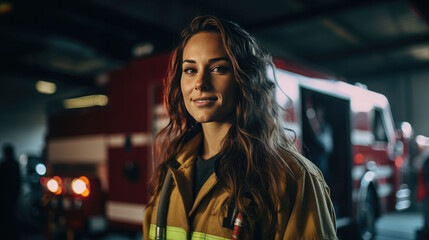 Woman Firefighter Generative Ai